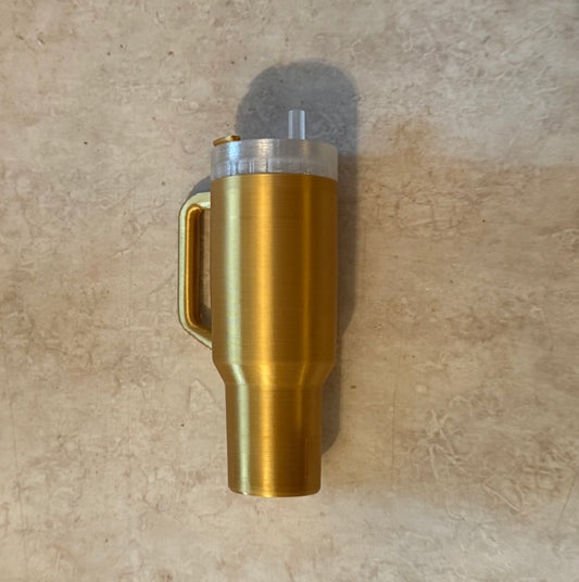Golden Mini Stanley Cup Tumbler – Stash Cap / Shot on the Go Edition!