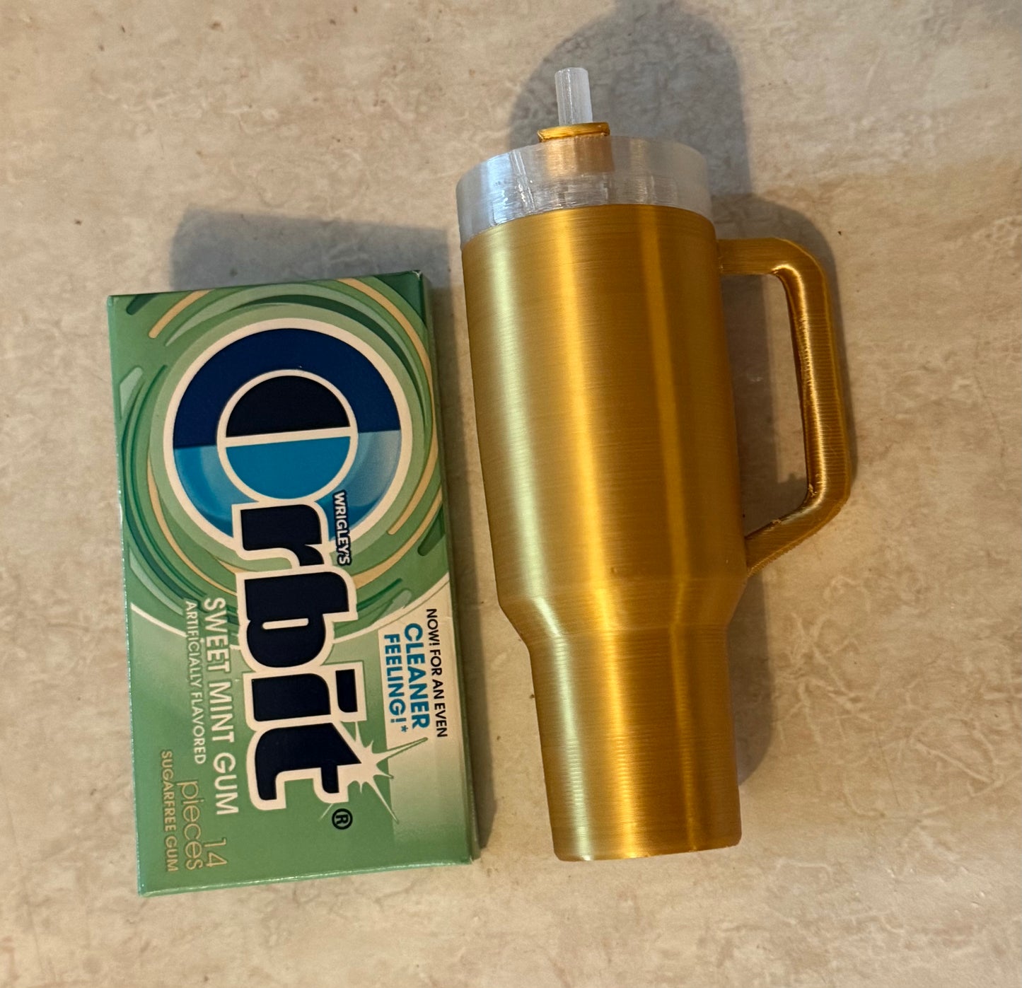 Golden Mini Stanley Cup Tumbler – Stash Cap / Shot on the Go Edition!